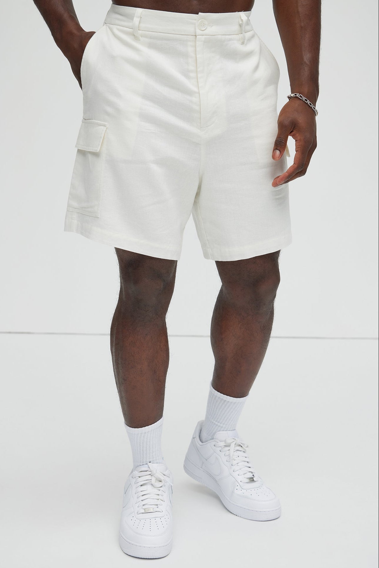 Bahamas Linen Cargo Shorts - White