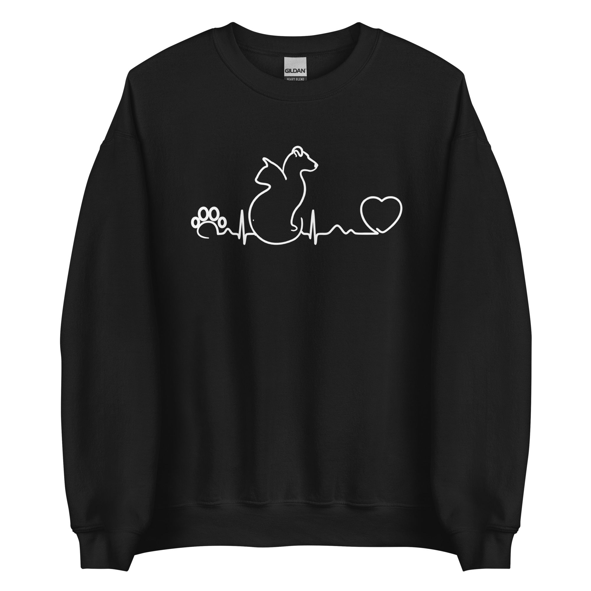 Dog and cat heartbeat Unisex Crewneck Sweatshirt