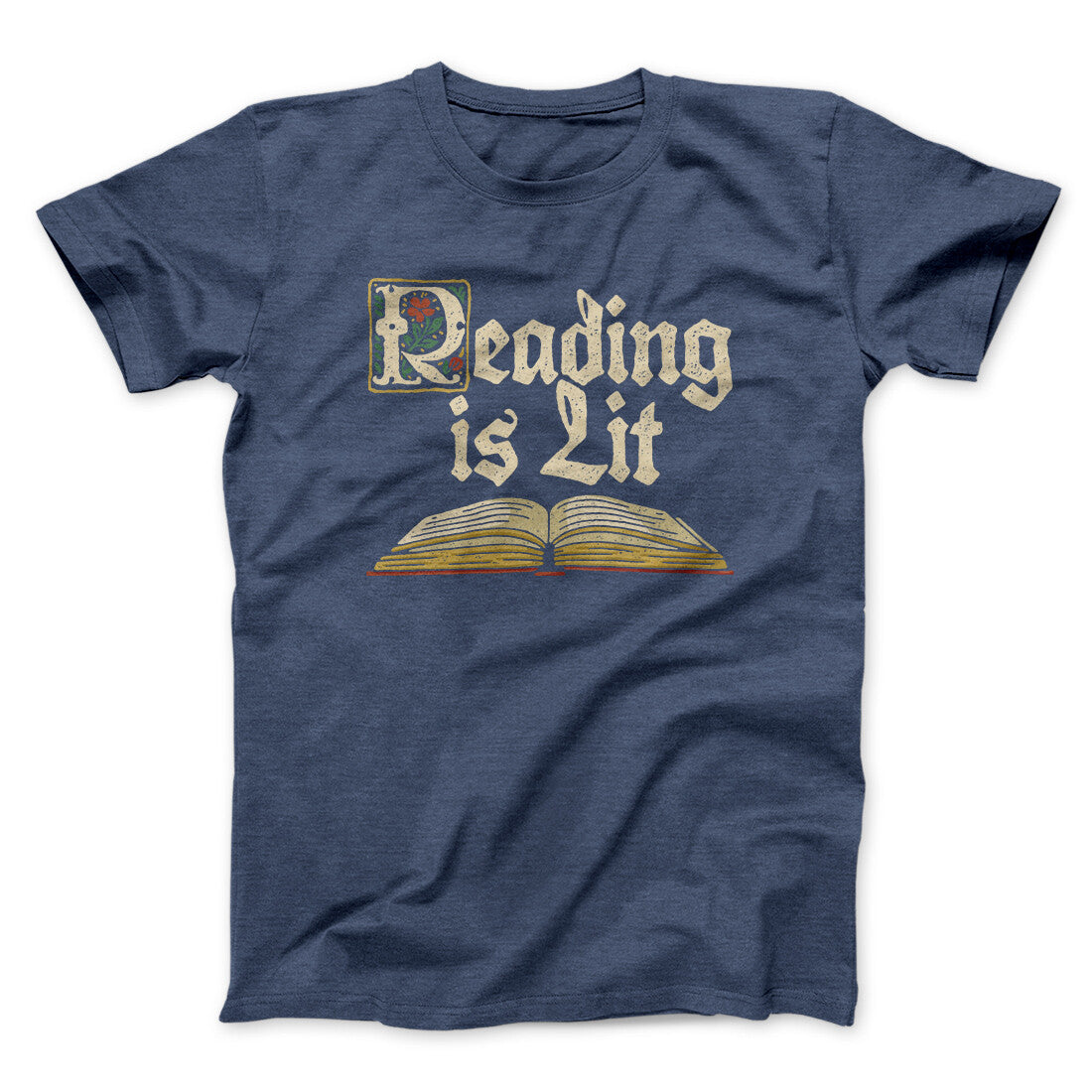 Reading Is Lit Unisex T-Shirt - 100% Cotton, Heather Blend, Printed in USA